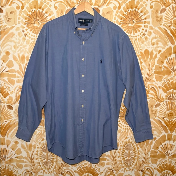 Ralph Lauren Other - Ralph Lauren Polo Men's Blue Button-Down Shirt with Embroidered Logo 16 34/35